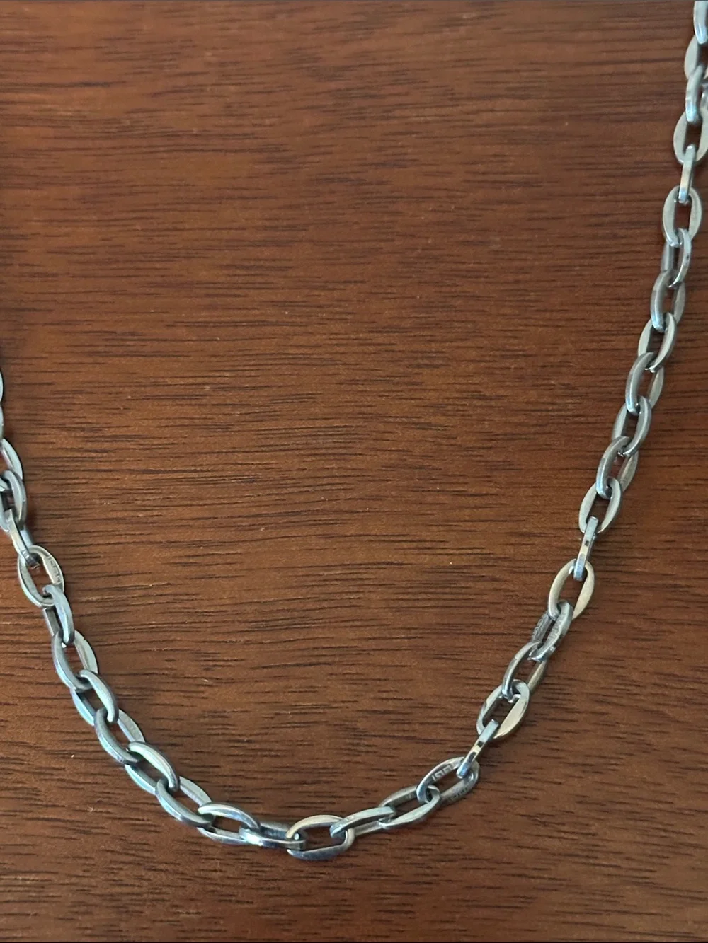 Men's Silver Chain Necklace - Polished Stainless Look